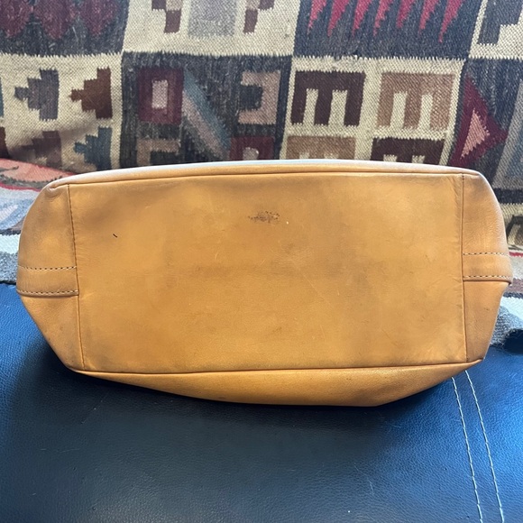 Coach • brown leather & woven adjustable shoulder bag with classic “C” allover - Picture 16 of 16